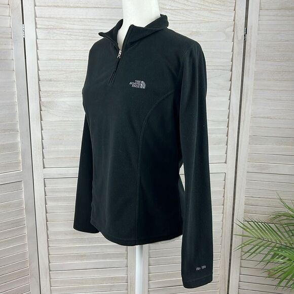 The North Face Black 1/4 Zip Fleece Pullover Medium - Picture 9 of 11